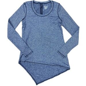 Splendid Blue Long Sleeve Asymmetrical Workout Shirt Size Small